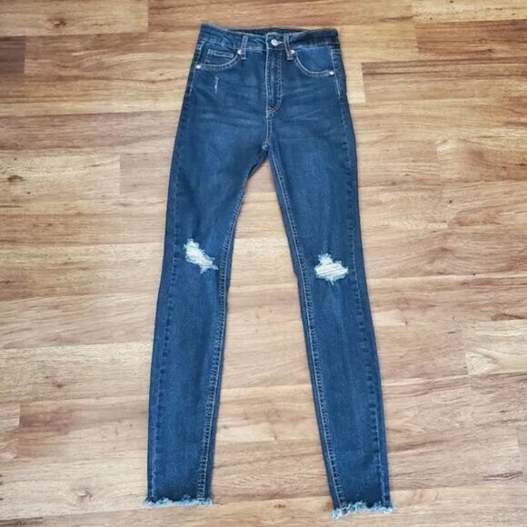 wild fable Women's Size 00 Highest Rise Skinny Dark Wash Stretch Jeans - Picture 1 of 8